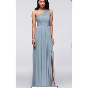 David’s Bridal one shoulder bridesmaid dress